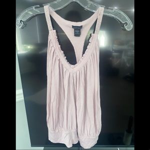 Moda International Vintage Beaded Open Racerback Tank Top Size S